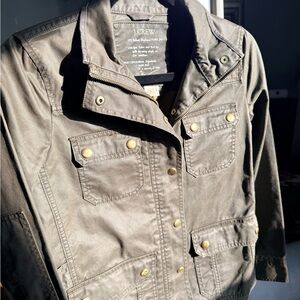 J. Crew Khaki Jacket with Subtle Accents